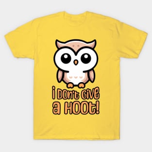 I Don't Give A Hoot! Cute Owl Pun T-Shirt